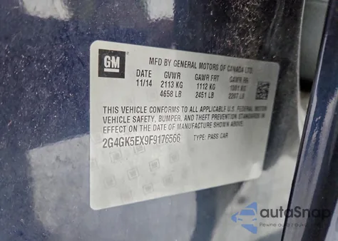 2015 Buick Regal from USA, damaged, VIN 2G4GK5EX9F9176566